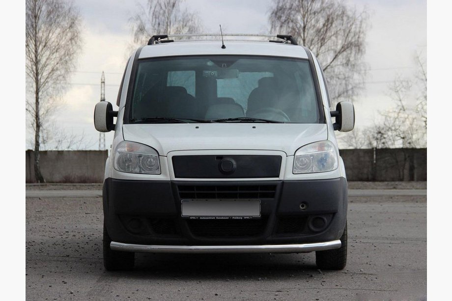 Fiat Doblo I 2005-2010 Front bumper guard ST008 (2 pcs, stainless steel) 60 mm Image
