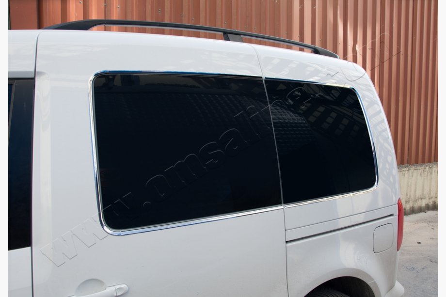 Volkswagen Caddy 2004-2010 Rear window trim (12 pcs, stainless steel) Image