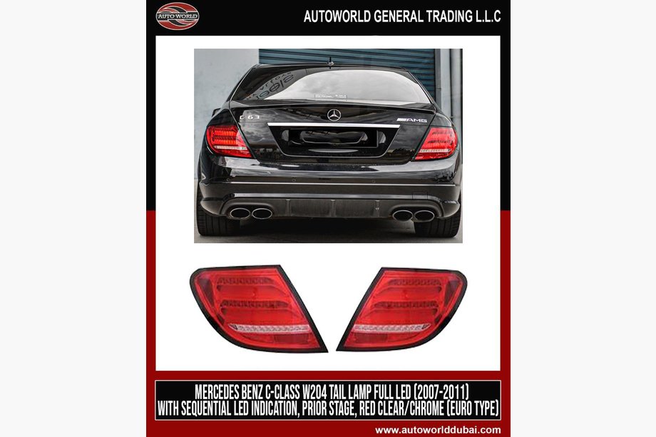 Mercedes C-class W204 2007-2015 LED Tail Lights (2007-2011, 2 pcs) Image