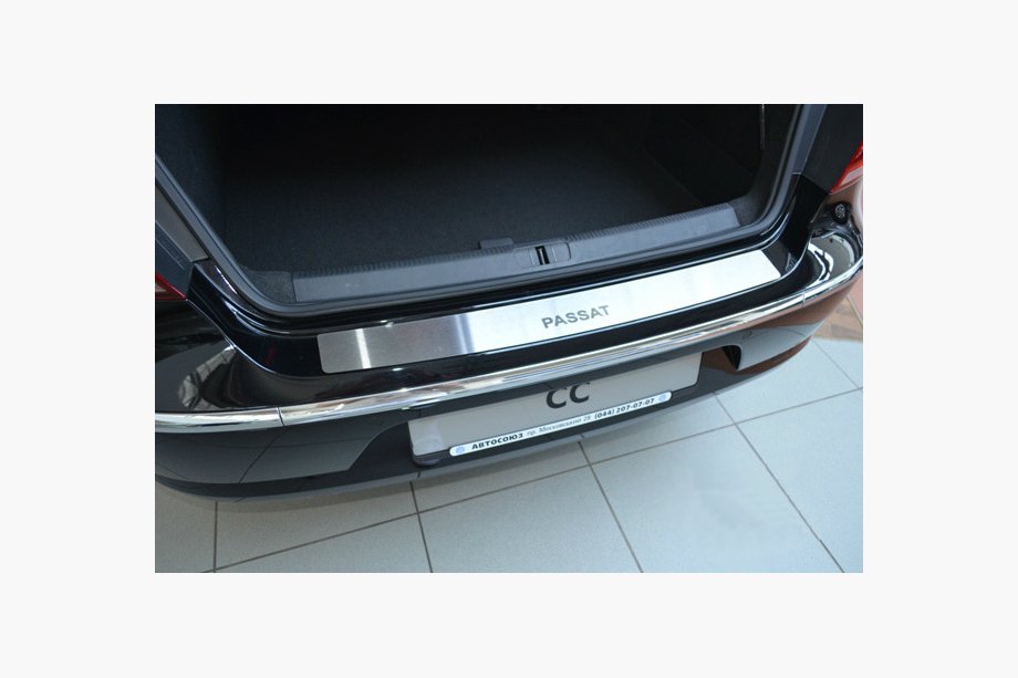 Volkswagen Passat CC 2008-2017 Rear bumper protector Natanika (stainless steel) Image