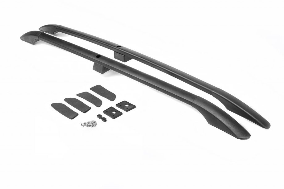 Nissan NV200 2009- Black Roof Rails 143 cm, Plastic Feet Image
