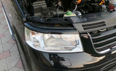 Volkswagen T5 Multivan 2003–2010 Headlight eyebrows (2 pcs, plastic, black) Black Matte photo 3