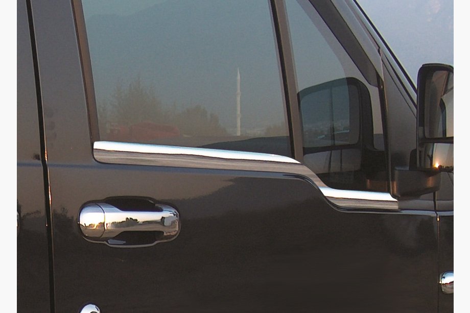 Ford Connect 2010-2013 Exterior window trim (2 pcs, stainless steel) Carmos - Turkish Stainless Steel Image