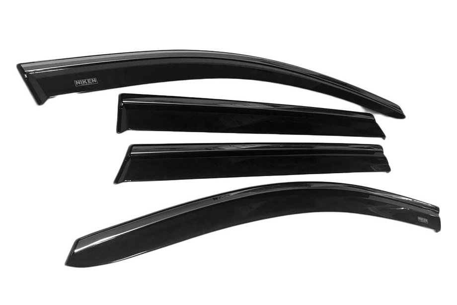 BMW X4 F26 2014-2018 Window deflectors with chrome trim (4 pcs, Niken) Image