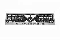 Skoda Octavia II A5 2006-2010 License Plate Frame Chrome (1 pc, Stainless Steel) photo 2