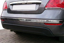 Fiat Linea 2006-2018 Rear bumper protector trim (2012↗, stainless steel, 3 pcs) photo 1