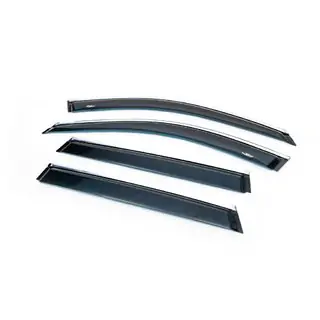Window deflectors with chrome trim (4 pcs, HIC) photo 1