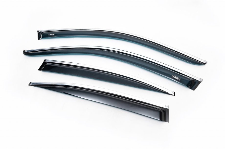 BMW 5 Series E60/E61 2003-2010 Window Deflectors with Chrome Trim SD (4 pcs, HIC) Image