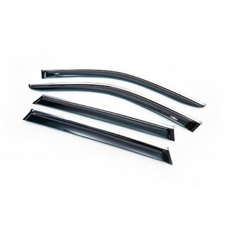 Window deflectors with chrome trim (4 pcs, HIC) photo 3