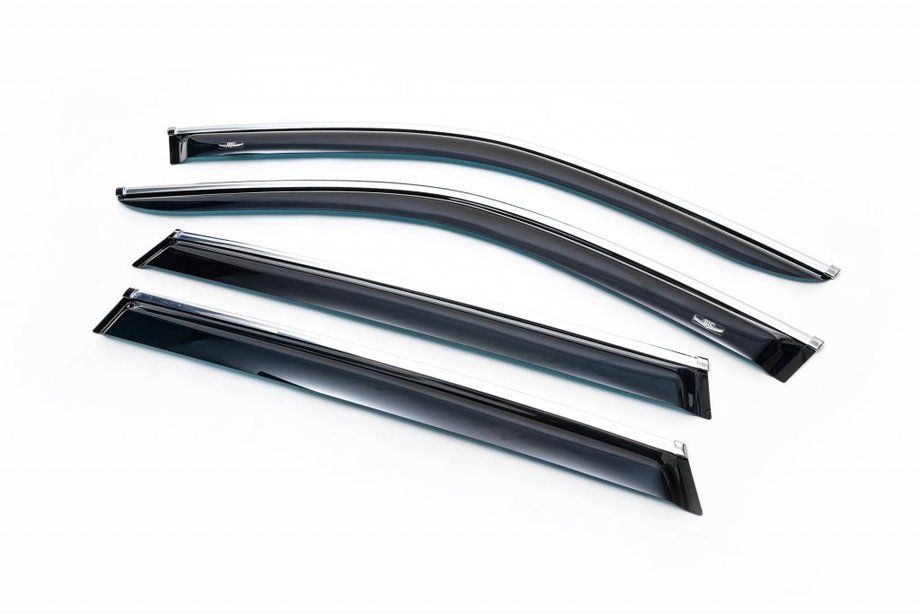 Renault Kadjar 2015-2022 Window deflectors with chrome trim (4 pcs, HIC) Image