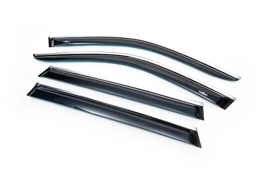 Subaru Legacy 2009-2014 Window deflectors with chrome trim SW (4 pcs, HIC) Image