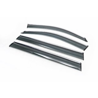 Window deflectors with chrome trim (4 pcs, HIC) photo 1
