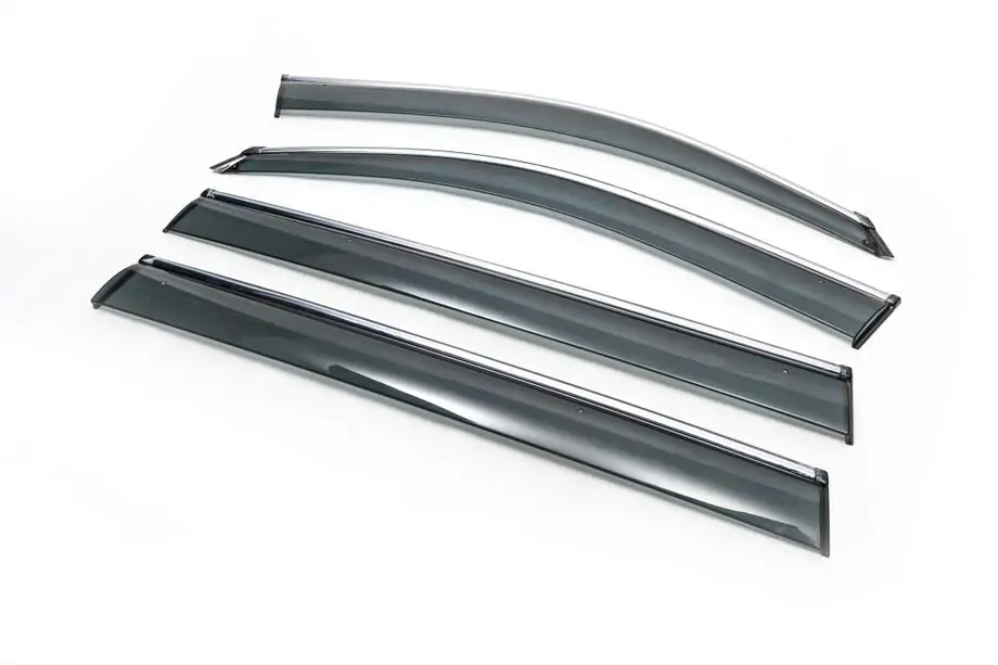 Mercedes GL/GLS class X166 2012-2019 Window deflectors with chrome trim (4 pcs, HIC) Image