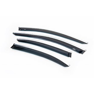 Window Deflectors with Chrome Trim SD (4 pcs, HIC) Mercedes E-сlass W213 2016-2023 photo 1