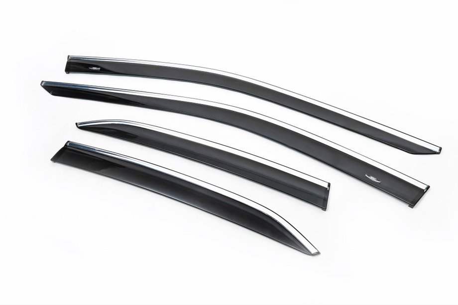 Toyota Camry 2017–2023 Window Deflectors with Chrome Trim SD (4 pcs, HIC) Image