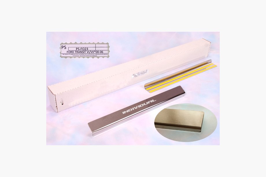 Ford Transit 2000–2014 Door Sill Protectors Natanko (Stainless Steel) Premium - 3M Tape, 0.8 mm Image
