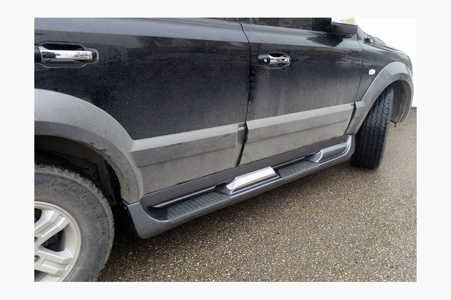 Kia Sorento I BL 2002-2009 Side Steps Plastic S003, Black, 2003-2007 Image