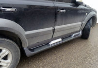 Kia Sorento I BL 2002-2009 Side Steps Plastic S003, Black, 2003-2007 photo 1