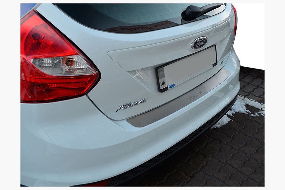Ford Focus III 2011-2017 Rear bumper protector Natanika (stainless steel) 2011-2014, Wagon Image