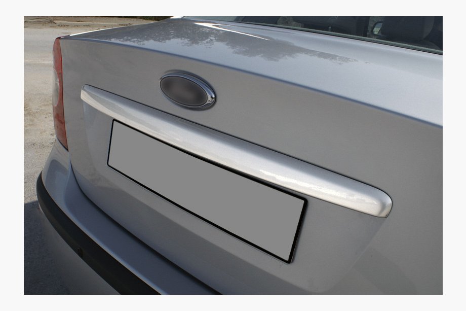 Ford Focus II 2005-2008 Trunk Lid Trim (SEDAN, Stainless Steel) OmsaLine - Italian Stainless Steel Image