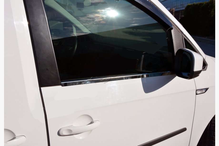 Volkswagen Caddy 2015-2020 Window Trim (2 pcs, Stainless Steel) Carmos - Turkish Stainless Steel Image