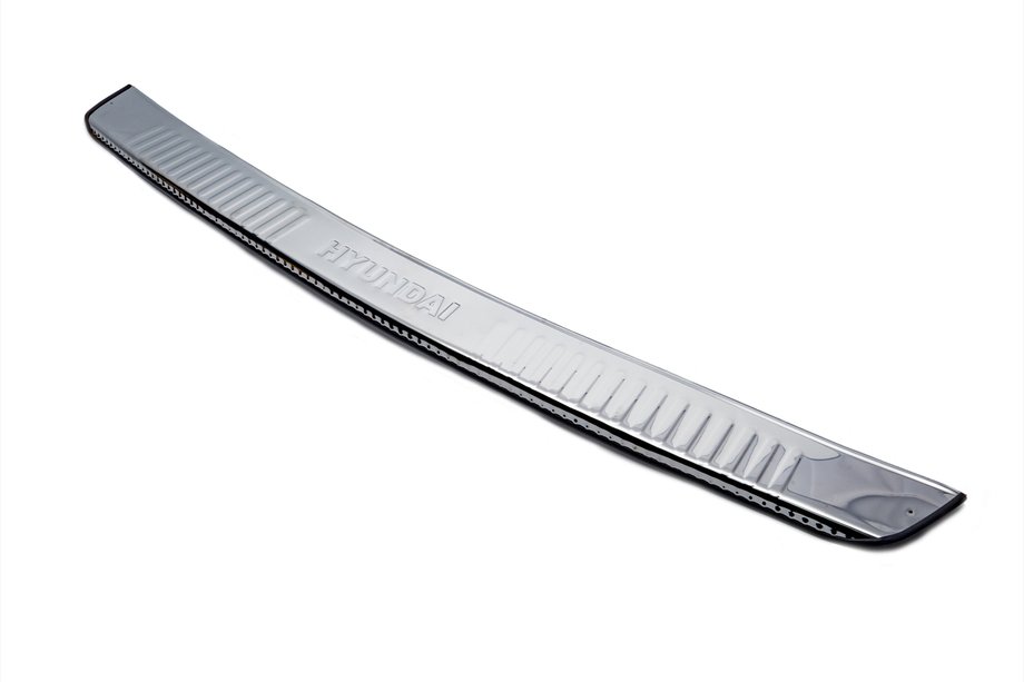 Hyundai H300, H1, Starex 2008-2020 Rear bumper protector with edge Carmos (stainless steel) Image