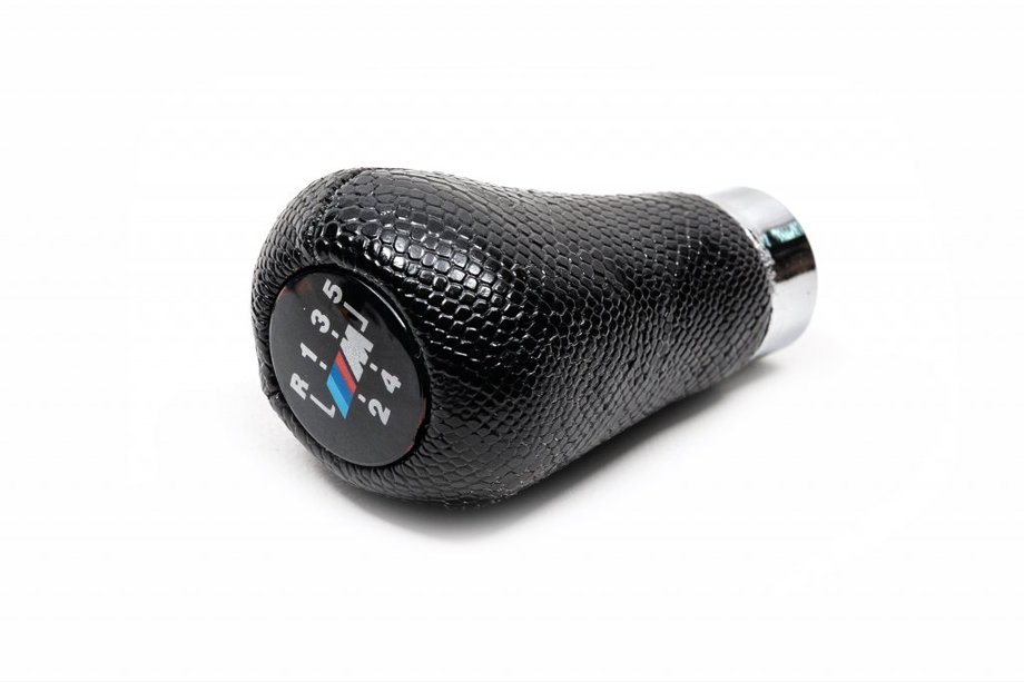 BMW 5 Series E34 1988-1995 Gear Shift Knob OEM (Leatherette, Black Crocodile) Image