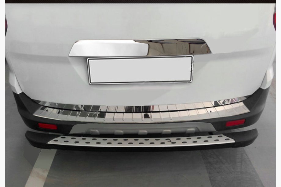 Ford Courier 2014-2023 Rear bumper protector OmsaLine (glossy, stainless steel) Image