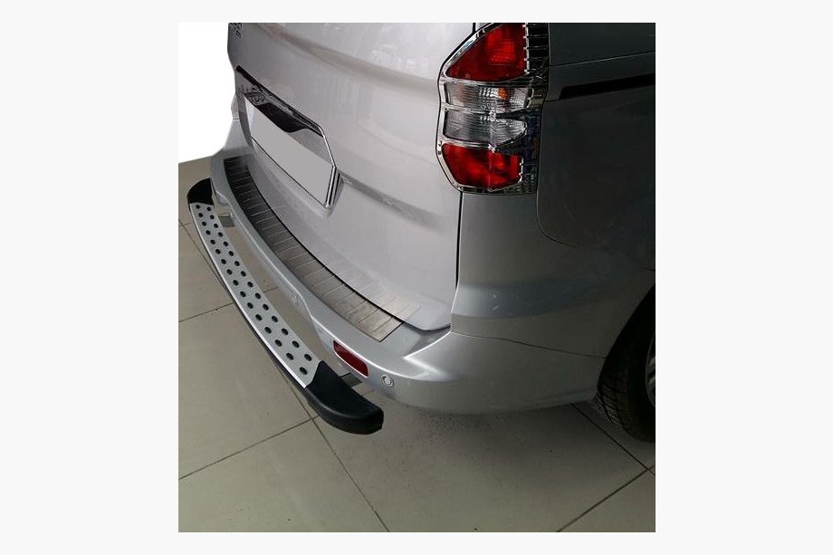 Ford Courier 2014-2023 Rear bumper protector OmsaLine (matte, stainless steel) Image