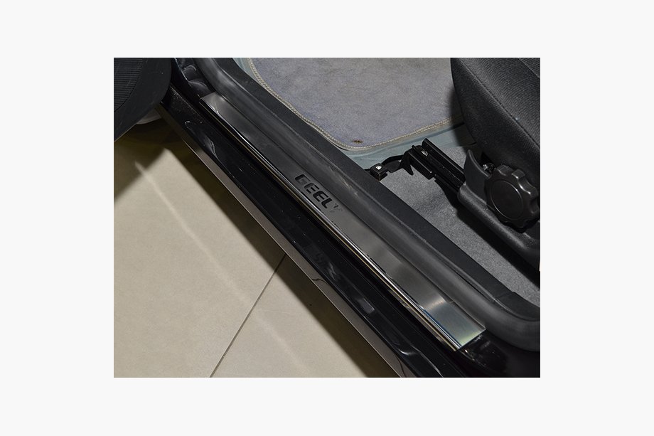 Geely CK-2 2008-2016 Natanika Premium Stainless Steel Door Sill Protectors (4 pcs) Image