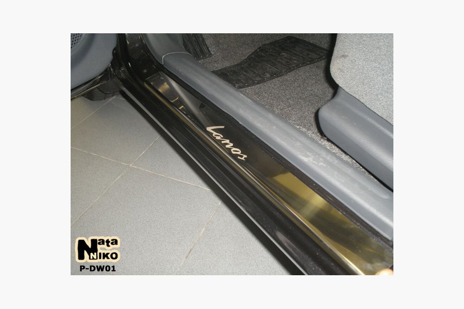 Daewoo Lanos 1998-2017 Door Sill Covers Nataniko (4 pcs, stainless steel) Premium - 3M Tape, 0.8 mm Image