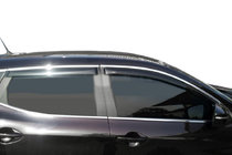 Nissan Qashqai 2014-2021 Window deflectors with chrome trim (4 pcs, Libao) photo 1