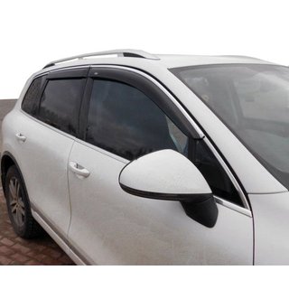 Window Deflectors with Chrome Trim (4 pcs, Niken) Volkswagen Tiguan 2007-2016 photo 1