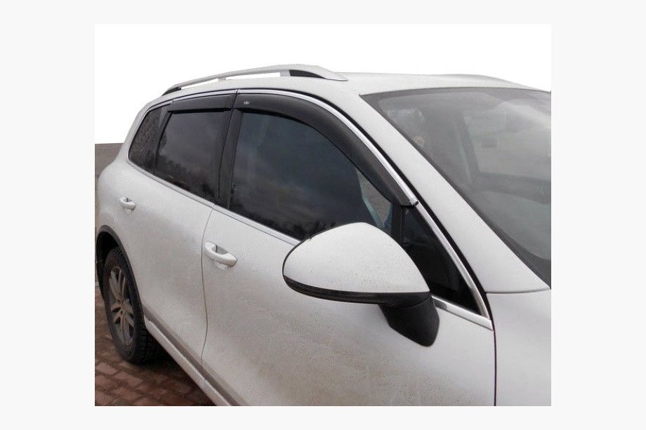 Volkswagen Tiguan 2007-2016 Window Deflectors with Chrome Trim (4 pcs, Niken) Image