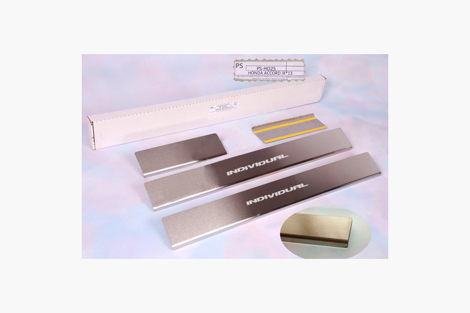 Honda Accord IX 2013-2017 Door Sill Protectors Natanika Standard (4 pcs, Stainless Steel) Image