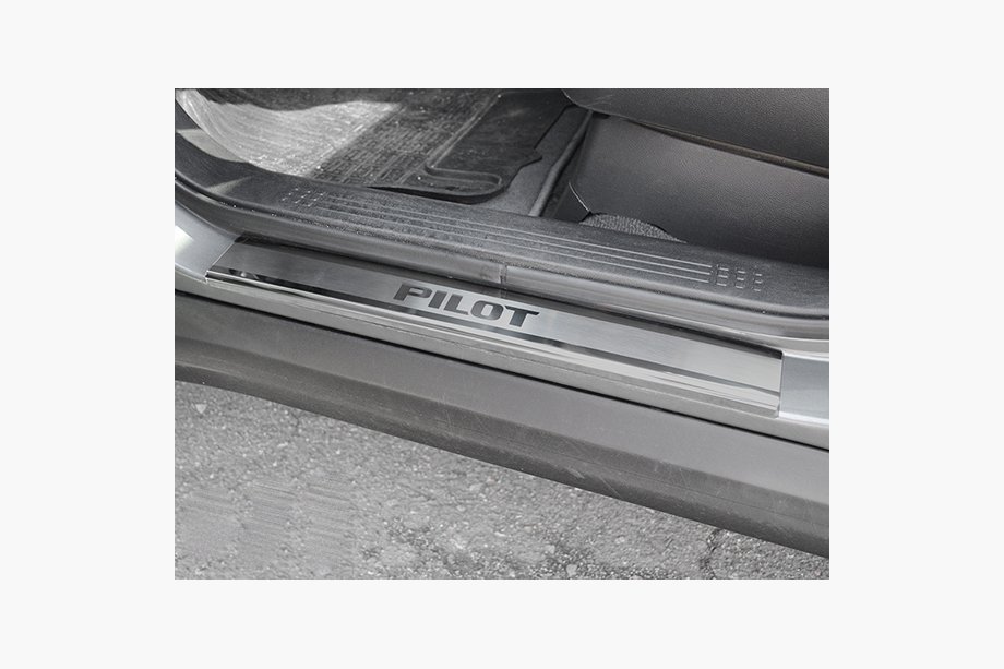 Honda Pilot 2008-2015 Natanika Premium Door Sill Protectors (4 pcs, Stainless Steel) Image