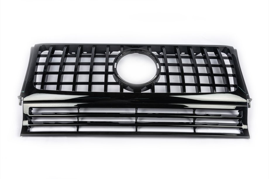 Mercedes G class W463 1990-2018 Front Grille (GT Panamericana, without Chrome) All Black Photo 2
