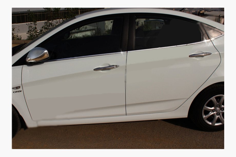 Hyundai Accent 2011-2017 Lower window trims stainless steel (6 pcs) Carmos - Turkish Stainless Steel Image