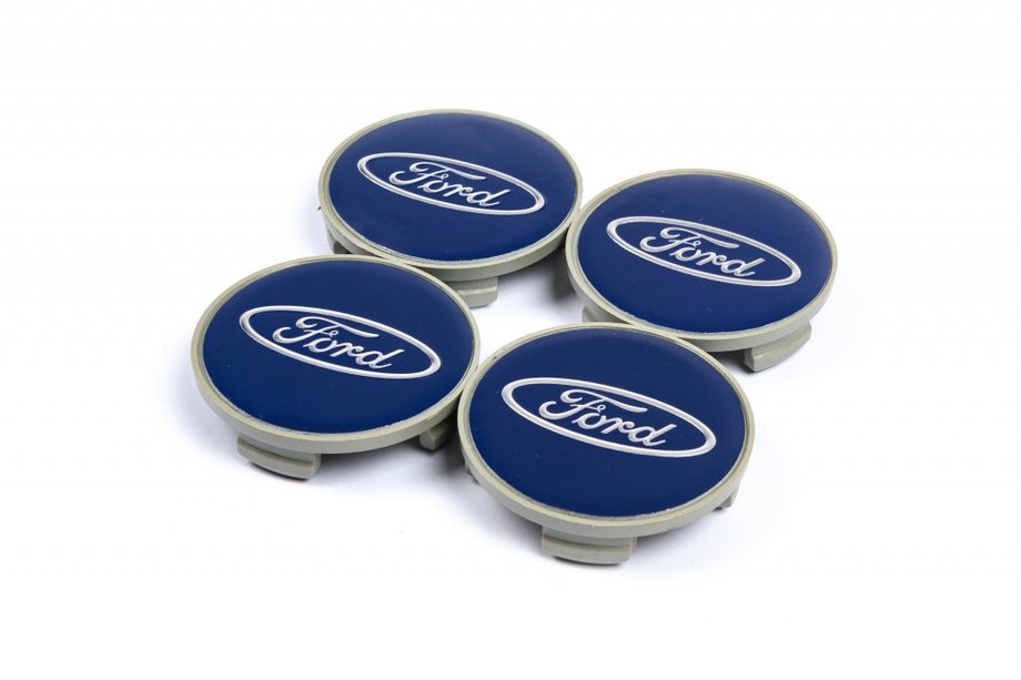 Ford Wheel center caps 54.5/50mm blue (4 pcs) Photo 1
