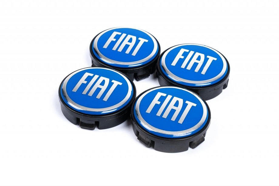 Fiat Wheel center caps 57/55.5 mm blue (4 pcs) Image