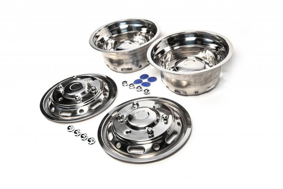Mercedes Sprinter W906 2006–2018 Stainless Steel Wheel Covers Exclusive V1 (2-piece, 4 pcs) 2013-2018 Image