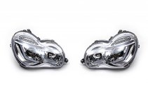 Mercedes C-class W203 2000-2007 Front headlights with LED daytime running lights (2 pcs) Dark photo 1