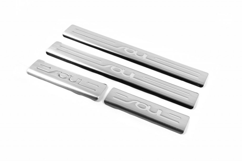 Kia Soul I 2008-2013 Door Sill Protectors OmsaLine (4 pcs, stainless steel) Photo 1