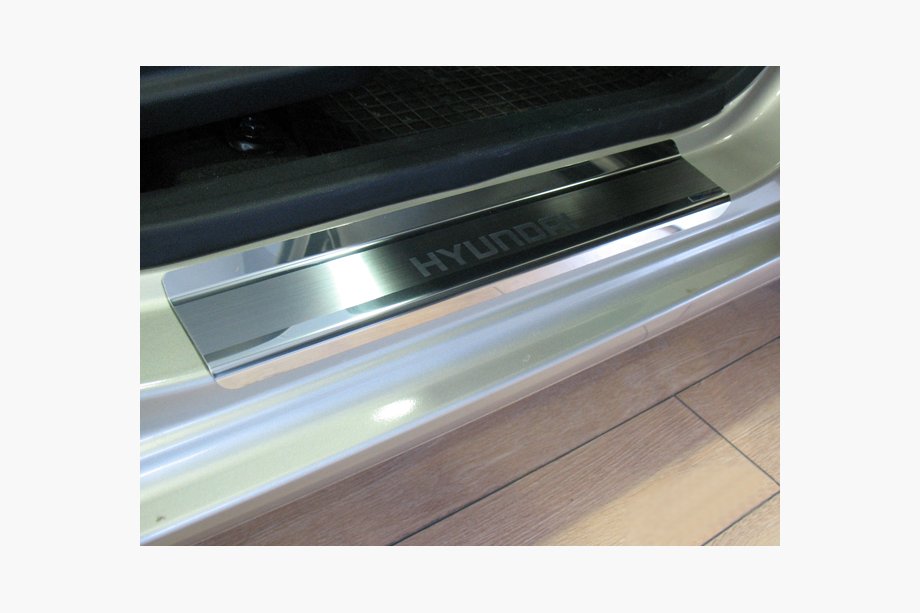 Hyundai I-10 2008-2013 Natanika Premium Door Sill Protectors (4 pcs, Stainless Steel) Image