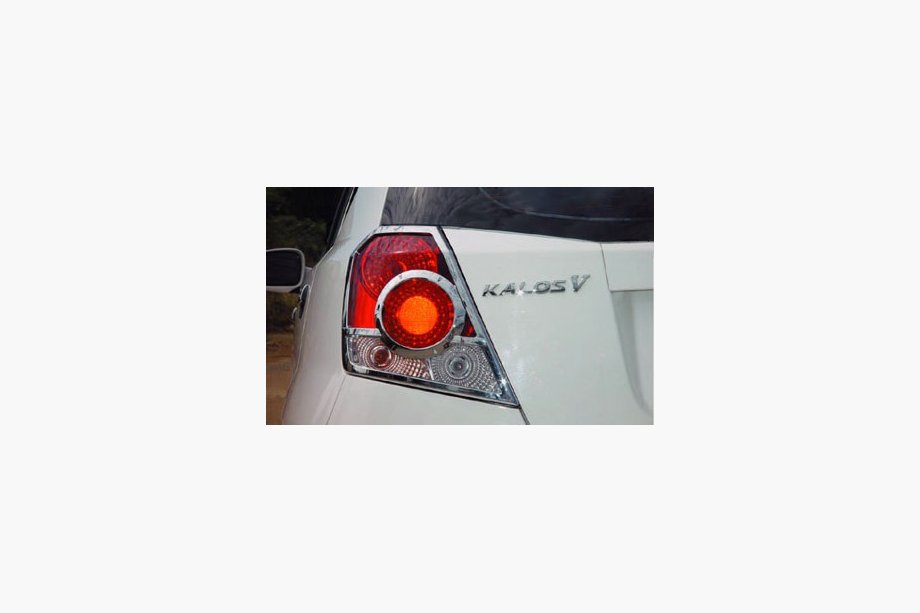 Chevrolet Aveo T200 2002-2008 Chrome Tail Light Covers HB (2 pcs, plastic) Image