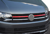 Volkswagen T6 2015-2024 Upper Grille Covers 2015-2019 (2 pcs, red) photo 1
