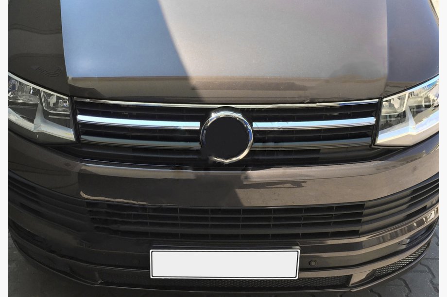 Volkswagen T6 2015-2024 Upper Grille Covers 2015-2019 (2 pcs, stainless steel) Carmos - Turkish Stainless Steel Image