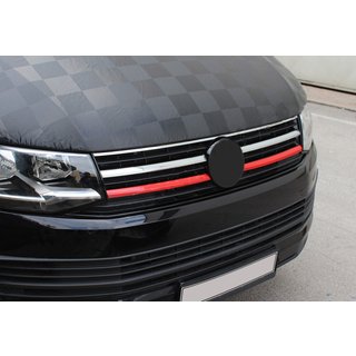 Chrome Lower Grille Trim 2015-2019 (2 pcs, red) Volkswagen T6 2015-2024