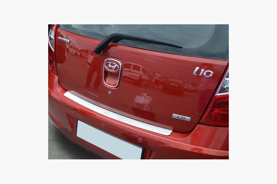 Hyundai I-10 2014-2017 Rear bumper protector Natanika (stainless steel) Image