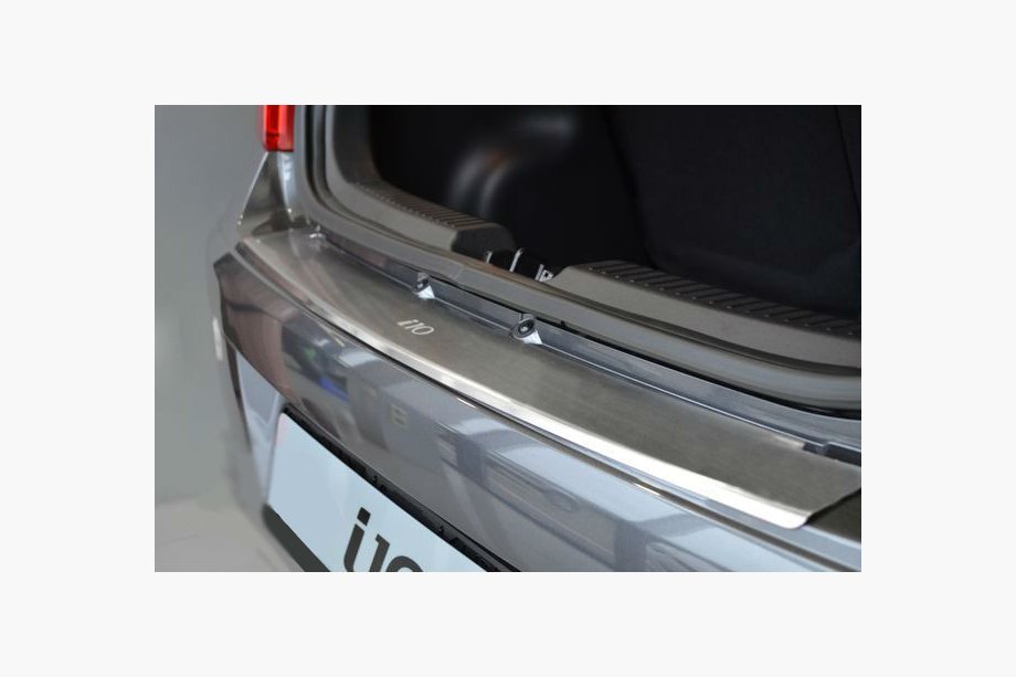 Hyundai I-10 2014-2017 Rear bumper protector with lip Natanika (stainless steel) Image